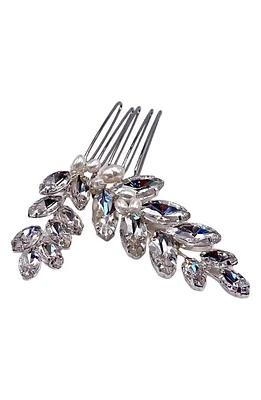 Brides & Hairpins Raquel Crystal & Freshwater Pearl Hair Comb in Silver at Nordstrom