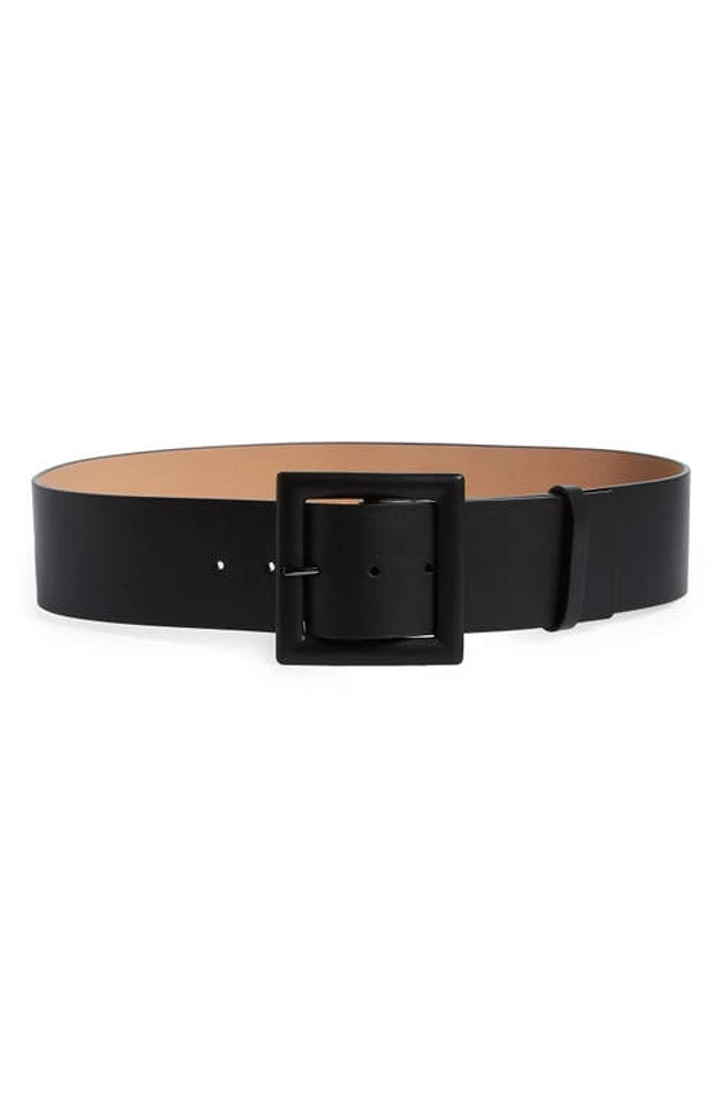 Carolina Herrera Icon Leather Belt in Black at Nordstrom, Size Medium