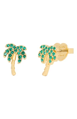 Kate Spade New York pavé palm tree stud earrings in Green Multi at Nordstrom