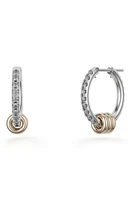 Spinelli Kilcollin Ara Pavé Grey Diamond Hoop Earrings in Silver/Yellow Gold at Nordstrom