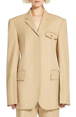 SPORTMAX Split Cuff Tailored Blazer Beige at Nordstrom,