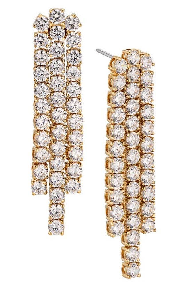 Nadri Tennis Cubic Zirconia Linear Drop Earrings in Gold at Nordstrom