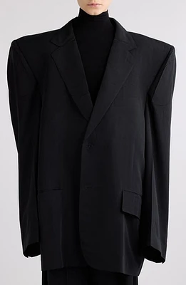 Balenciaga Fluid Poplin Boxy Jacket 1000 Black at