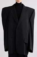 Balenciaga Fluid Poplin Boxy Jacket 1000 Black at