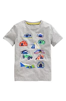 Mini Boden Kids' Tent Print Cotton Graphic T-Shirt Grey Marl Tents at Nordstrom,