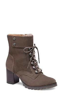 Johnston & Murphy Vivica Faux Fur Bootie in Dark Gray Suede at Nordstrom, Size 8.5