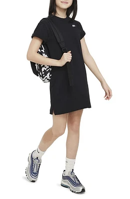 Nike Kids' Sportswear Cotton Jersey T-Shirt Dress in Black/White at Nordstrom