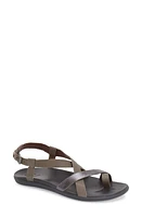 OluKai 'Upena' Flat Sandal Grey Leather at Nordstrom,