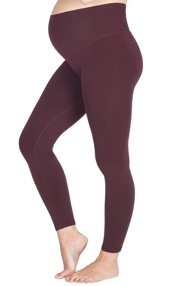 Modern Eternity Seamless Yoga Maternity Leggings Burgundy at Nordstrom,