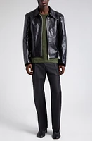 OUR LEGACY Boxy Mini Leather Jacket Top Dyed Black at Nordstrom, Us