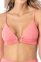 Maaji Coral Salmon Shine Reversible Triangle Bikini Top Coral/Orange at Nordstrom,