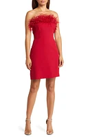 Sam Edelman Feather Trim Strapless Minidress at Nordstrom,