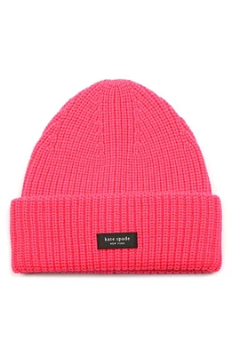 Kate Spade New York Sam Cuff Beanie in Pom Pom Pink at Nordstrom