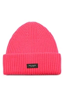 Kate Spade New York Sam Cuff Beanie in Pom Pom Pink at Nordstrom