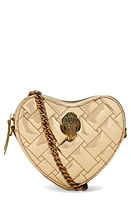 Kurt Geiger London Kensington Heart Quilted Leather Crossbody Bag in Gold at Nordstrom