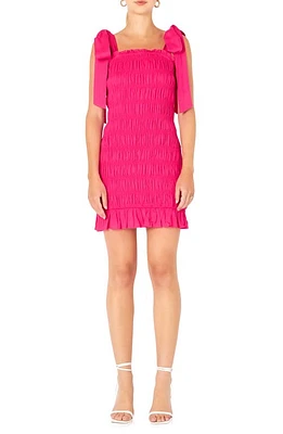 Endless Rose Smocked Tie Strap Dress Fuchsia at Nordstrom,