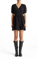 Scotch & Soda Wrap Front Minidress Evening Black at Nordstrom, Us