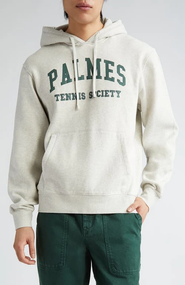 PALMES Mats Organic & Recycled Cotton Logo Graphic Hoodie Oatmeal at Nordstrom,