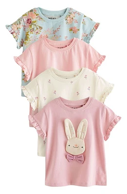 NEXT Kids' 4-Pack Assorted Cotton T-Shirts Pink at Nordstrom,