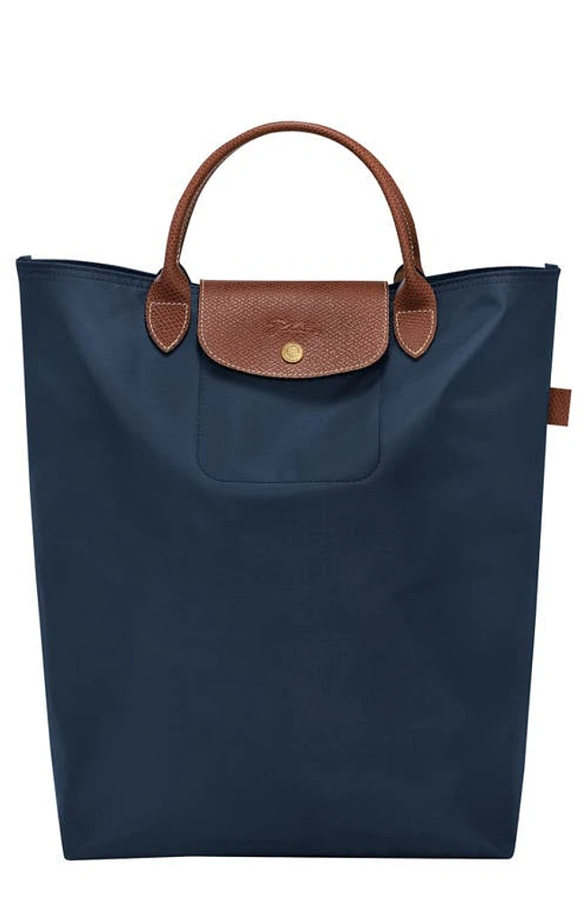 Longchamp Medium Cabas Replay Recycled Canvas Tote in Navy at Nordstrom