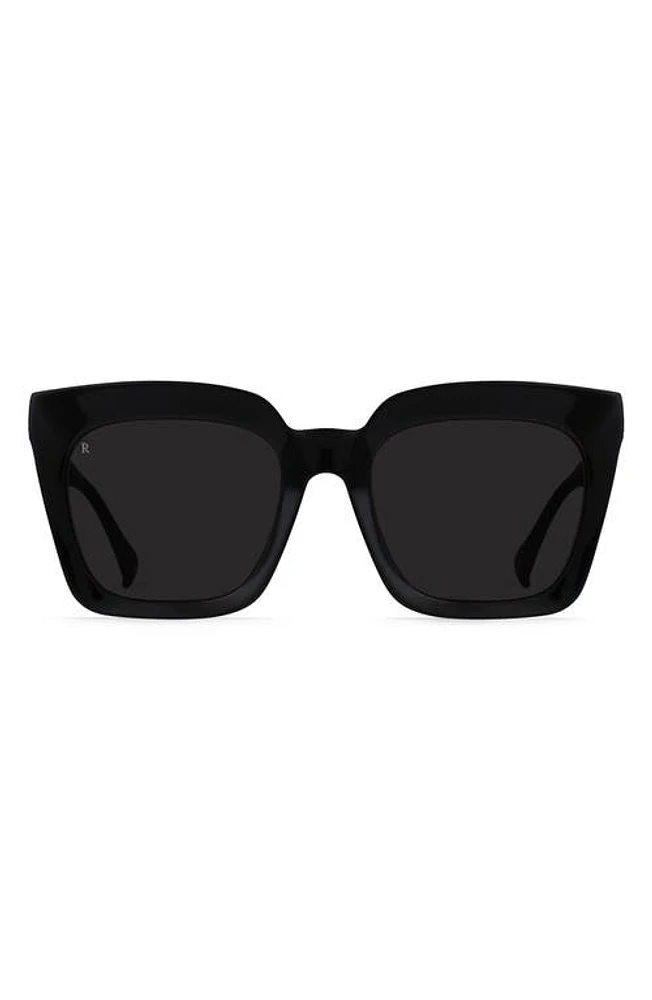 RAEN Vine Polarized Square Sunglasses in Recycled Black/Smoke Polar at Nordstrom