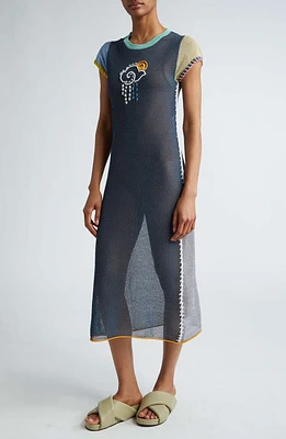 YanYan Netty Cloud Knit Organic Cotton Blend Maxi Dress Midnight at Nordstrom,