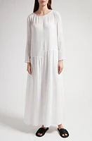 The Row Callas Long Sleeve Cotton Maxi Dress Ivory at Nordstrom,