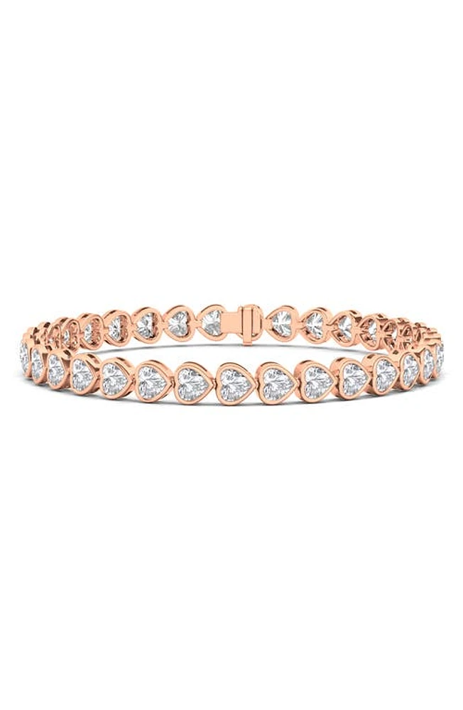 HauteCarat Bezel Heart Lab Created Diamond Bangle in 18K Rose Gold at Nordstrom