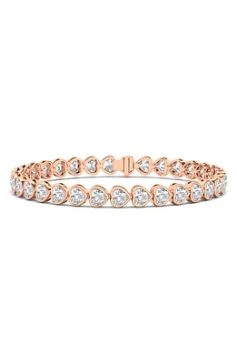 HauteCarat Bezel Heart Lab Created Diamond Bangle in 18K Rose Gold at Nordstrom