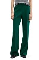 MANGO Iguana Belted High Waist Flare Pants Dark Green at Nordstrom,