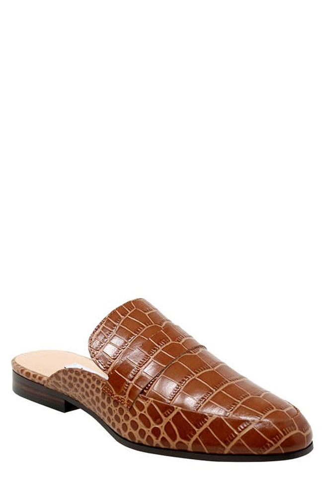 Charles David Forum Croc Embossed Leather Mule Cognac at Nordstrom,