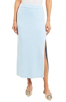 Misook Bouclé Knit Straight Midi Skirt Caribbean Mist/White at Nordstrom,