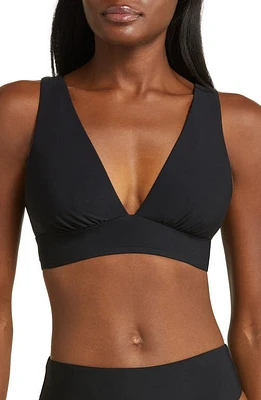 BONDI BORN Amelia Longline Bikini Top Black at Nordstrom,