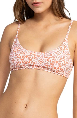 Roxy Fresco Tile Bralette Bikini Top Cloud at Nordstrom,