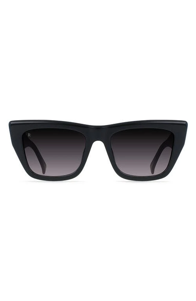 RAEN Marza 53mm Square Sunglasses in Crystal Black /Nimbus Mirror at Nordstrom