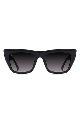 RAEN Marza 53mm Square Sunglasses in Crystal Black /Nimbus Mirror at Nordstrom