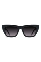 RAEN Marza 53mm Square Sunglasses in Crystal Black /Nimbus Mirror at Nordstrom