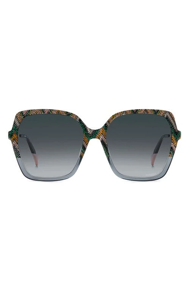 Missoni 57mm Square Sunglasses in Grey Pattern Green/Grey at Nordstrom