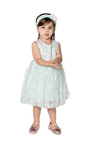 Popatu Kids' 3D Butterfly Appliqué Tulle Dress in Mint at Nordstrom, Size 2T