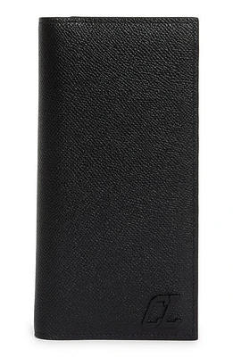 Christian Louboutin Groovy Vertical Calfskin Bifold Wallet in Black/Black at Nordstrom