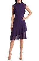 Sam Edelman Ruffle Mock Neck Midi Dress at Nordstrom,