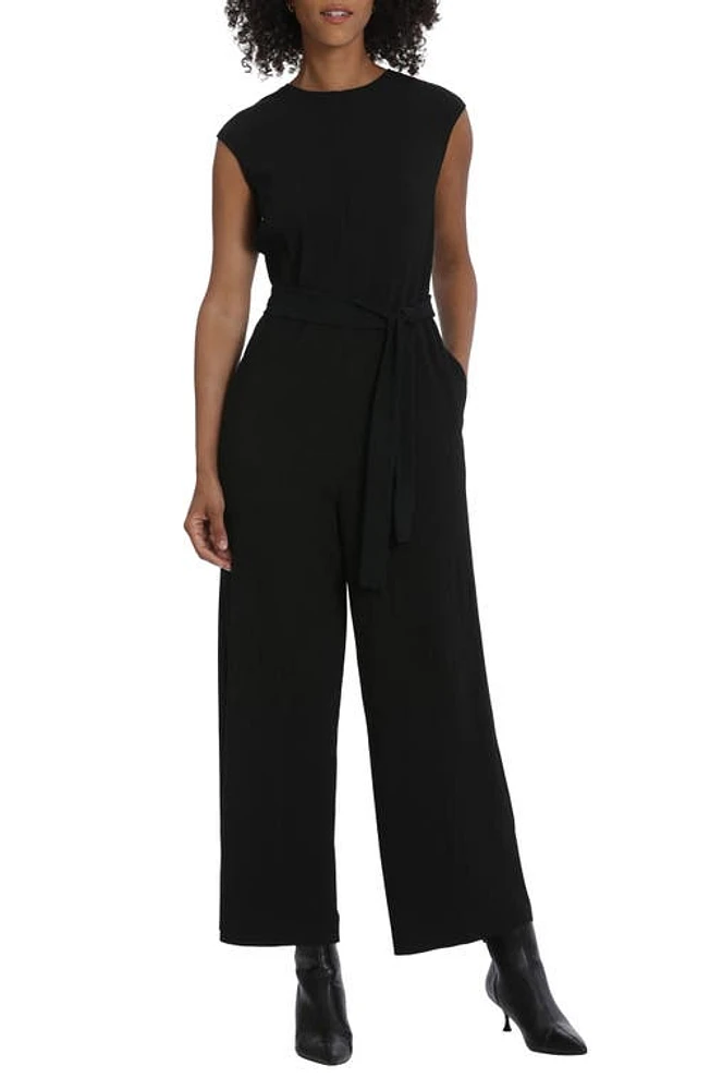 Maggy London Cap Sleeve Jumpsuit Black at Nordstrom,