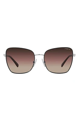 VOGUE 56mm Gradient Butterfly Sunglasses in Black Silver at Nordstrom