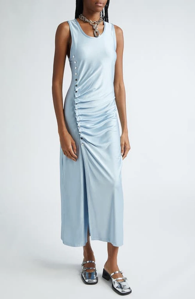 Rabanne Pression Draped Satin Dress Faded Blue at Nordstrom, Us