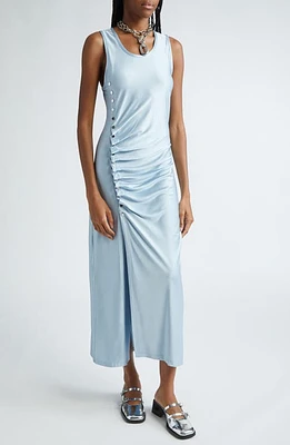 Rabanne Pression Draped Satin Dress Faded Blue at Nordstrom, Us