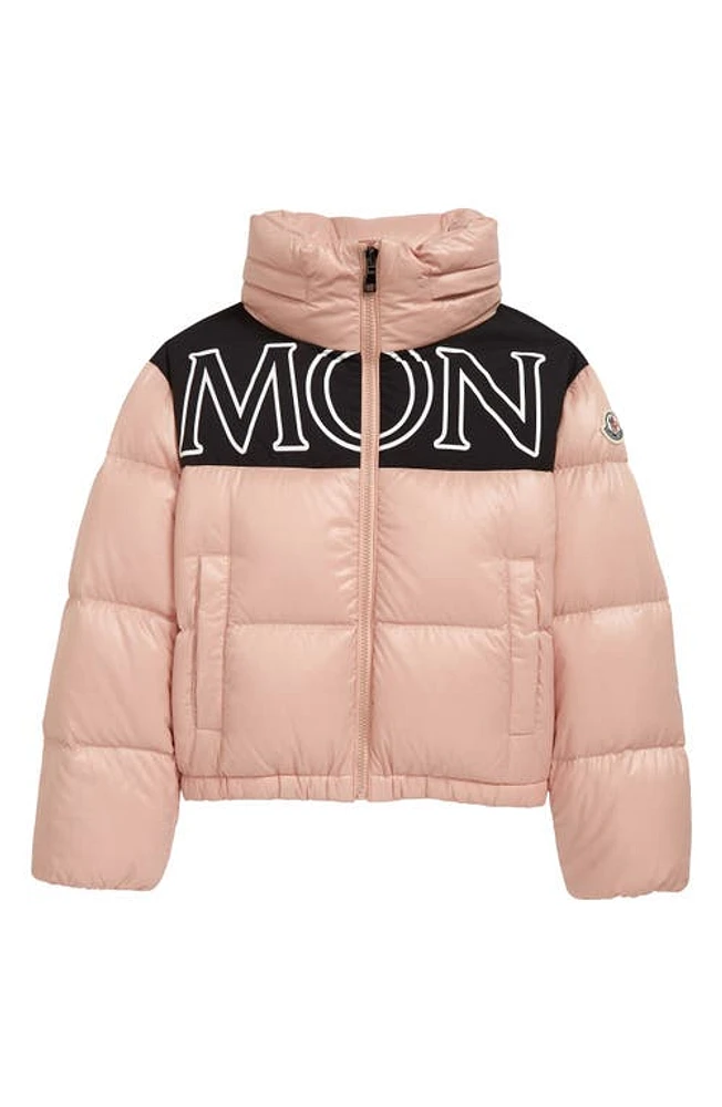 Moncler Kids' Gers Logo Quilted Down Jacket in Pink at Nordstrom, Size 12Y