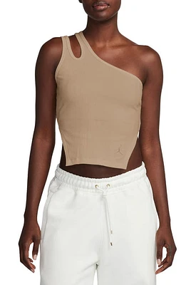 Jordan One-Shoulder Cutout Rib Tank Top at