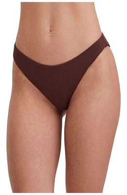 Au Naturel by Gottex Solid textured mid-rise swim bottom in Brunette at Nordstrom, Size 12