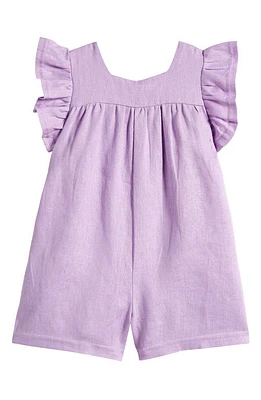 TINY TRIBE Kids' Flutter Sleeve Cotton Gauze Romper Lilac at Nordstrom,