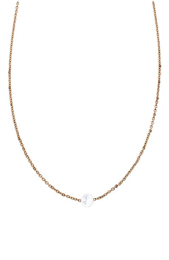 Sethi Couture Rose-Cut Diamond Pendant Necklace in Rose Gold/Diamond at Nordstrom, Size 18 In